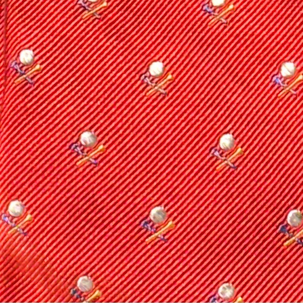 Peter Blair Elegant Red‎ Golf Ball and Tee  Tie 62" long